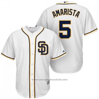 Maglia Baseball Uomo San Diego Padres Alexi Amarista Bianco Cool Base Giocatore