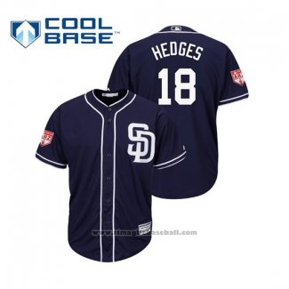 Maglia Baseball Uomo San Diego Padres Austin Hedges Cool Base Allenamento Primaverile 2019 Blu