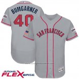 Maglia Baseball Uomo San Francisco Giants 2017 Stelle e Strisce Madison Bumgarner Grigio Flex Base