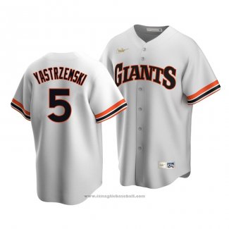 Maglia Baseball Uomo San Francisco Giants Mike Yastrzemski Cooperstown Collection Primera Bianco