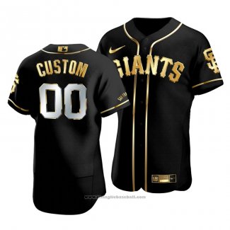 Maglia Baseball Uomo San Francisco Giants Personalizzate Golden Edition Autentico Nero