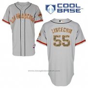 Maglia Baseball Uomo San Francisco Giants Tim Lincecum 55 Grigio Usmc Cool Base