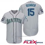 Maglia Baseball Uomo Seattle Mariners 15 Kyle Seager Grigio 2017 Flex Base