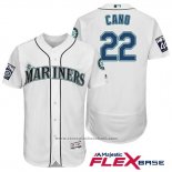 Maglia Baseball Uomo Seattle Mariners 22 Robinson Cano Bianco 2017 Flex Base