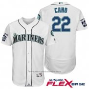 Maglia Baseball Uomo Seattle Mariners 22 Robinson Cano Bianco 2017 Flex Base