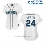 Maglia Baseball Uomo Seattle Mariners Ken Griffey 24 Bianco Cool Base