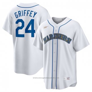 Maglia Baseball Uomo Seattle Mariners Ken Griffey JR. Primera Cooperstown Collection Bianco