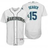 Maglia Baseball Uomo Seattle Mariners Kyle Seager 15 Bianco Hispanic Heritage