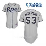 Maglia Baseball Uomo Tampa Bay Rays Alex Cobb 53 Grigio Cool Base