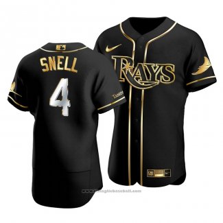 Maglia Baseball Uomo Tampa Bay Rays Blake Snell Golden Edition Autentico Nero Or