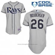 Maglia Baseball Uomo Tampa Bay Rays Brad Boxberger 26 Grigio Cool Base