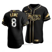 Maglia Baseball Uomo Tampa Bay Rays Brandon Lowe Golden Edition Autentico Nero Or