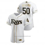 Maglia Baseball Uomo Tampa Bay Rays Charlie Morton Golden Edition Autentico Bianco