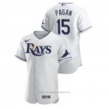 Maglia Baseball Uomo Tampa Bay Rays Emilio Pagan Authentic Bianco