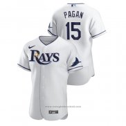 Maglia Baseball Uomo Tampa Bay Rays Emilio Pagan Authentic Bianco