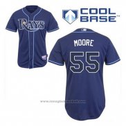Maglia Baseball Uomo Tampa Bay Rays Matt Moore 55 Alternato Cool Base Blu