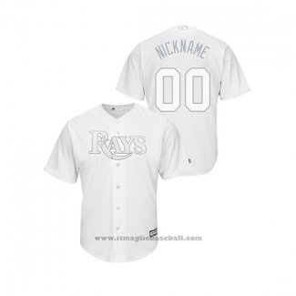 Maglia Baseball Uomo Tampa Bay Rays Personalizzate 2019 Players Weekend Replica Bianco