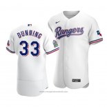 Maglia Baseball Uomo Texas Rangers Dane Dunning Autentico Primera Bianco