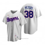 Maglia Baseball Uomo Texas Rangers Dj Peters Cooperstown Collection Home Bianco