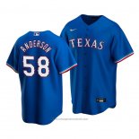 Maglia Baseball Uomo Texas Rangers Drew Anderson Alternato Replica Blu