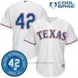 Maglia Baseball Uomo Texas Rangers Jackie Robinson Cool Base Bianco