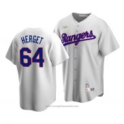 Maglia Baseball Uomo Texas Rangers Jimmy Herget Cooperstown Collection Primera Bianco