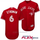 Maglia Baseball Uomo Toronto Blue Jays 6 Marcus Stroman Scarlet 2017 Flex Base