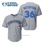 Maglia Baseball Uomo Toronto Blue Jays Drew Hutchison 36 Grigio Cool Base