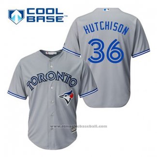 Maglia Baseball Uomo Toronto Blue Jays Drew Hutchison 36 Grigio Cool Base