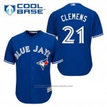 Maglia Baseball Uomo Toronto Blue Jays Roger Clemens 21 Blu Alternato Cool Base