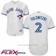 Maglia Baseball Uomo Toronto Blue Jays Troy Tulowitzk Bianco Flex Base