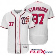 Maglia Baseball Uomo Washington Nationals 37 Stephen Strasburg Bianco 2017 Flex Base