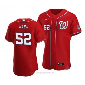 Maglia Baseball Uomo Washington Nationals Brad Hand Rosso Autentico Alternato