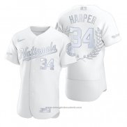 Maglia Baseball Uomo Washington Nationals Bryce Harper Award Collection NL MVP Bianco