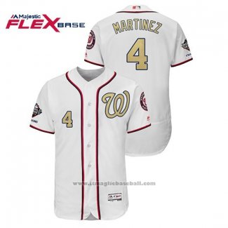 Maglia Baseball Uomo Washington Nationals Dave Martinez 2019 Gold Program Flex Base Bianco