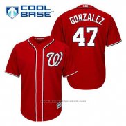 Maglia Baseball Uomo Washington Nationals Gio Gonzalez 47 Rosso Alternato Cool Base