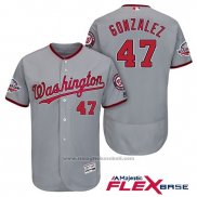 Maglia Baseball Uomo Washington Nationals Gio Gonzalez Grigio 2018 All Star Flex Base