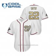 Maglia Baseball Uomo Washington Nationals Juan Soto 2019 Gold Program Cool Base Bianco