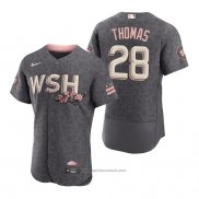 Maglia Baseball Uomo Washington Nationals Lane Thomas 2022 City Connect Autentico Grigio