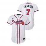 Maglia Baseball Bambino Atlanta Braves Dansby Swanson Replica Primera Bianco