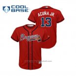 Maglia Baseball Bambino Atlanta Braves Ronald Acuna Jr. Cool Base Alternato Rosso1