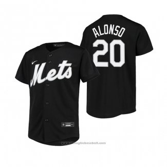 Maglia Baseball Bambino New York Mets Pete Alonso Replica Nero