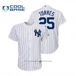 Maglia Baseball Bambino New York Yankees Gleyber Torres Cool Base Home Bianco