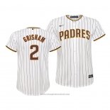 Maglia Baseball Bambino San Diego Padres Trent Grigioham Replica Home Bianco