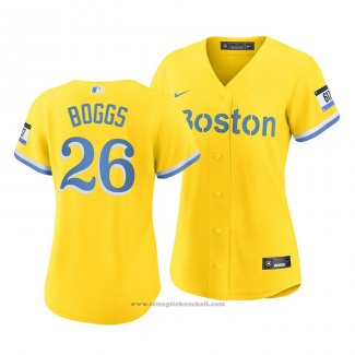 Maglia Baseball Donna Boston Red Sox Wade Boggs 2021 City Connect Replica Or