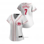 Maglia Baseball Donna Cincinnati Reds Eugenio Suarez 2020 Replica Home Bianco