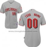 Maglia Baseball Donna Cincinnati Reds Personalizzate Grigio