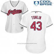 Maglia Baseball Donna Cleveland Indians 43 Josh Tomlin Home Cool Base