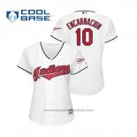 Maglia Baseball Donna Cleveland Indians Edwin Encarnacion 2019 All Star Patch Cool Base Bianco