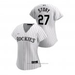 Maglia Baseball Donna Colorado Rockies Trevor Story 2020 Replica Home Bianco